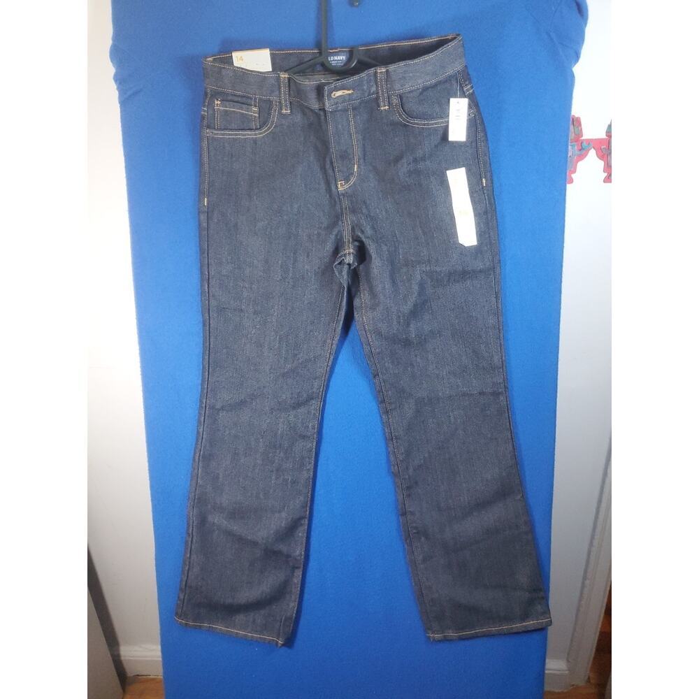 Old Navy Loose Boot-Cut Husky Women's Denim Jeans Size 14 straight Thigh - Picture 16 of 16